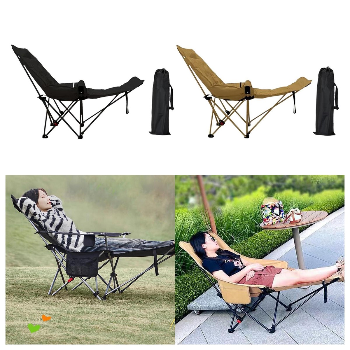 Reclining & Folding Chaise Lounge Chair