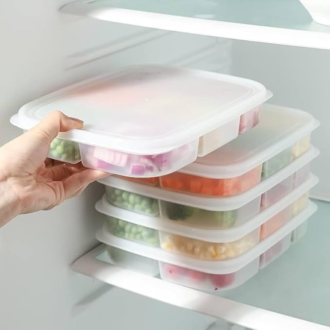 5 Section Transparent Fridge Container with Lid