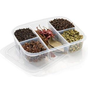 5 Section Transparent Fridge Container with Lid