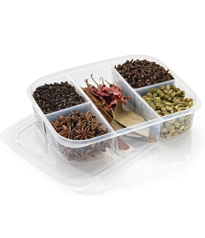 5 Section Transparent Fridge Container with Lid