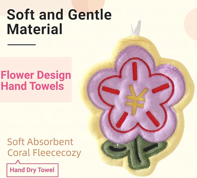Cute Hanging Flower Design Hand Towels