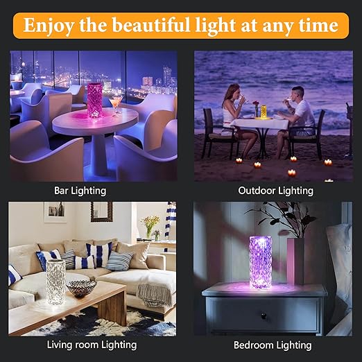 Colour Changing Rose Diamond Table Lamp
