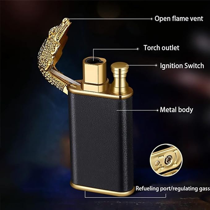Windproof Dual Flame Butane Metal Lighter