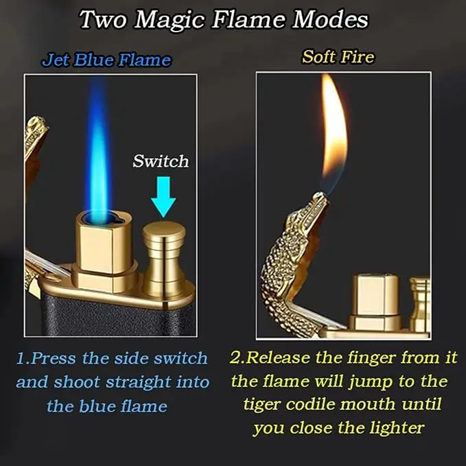 Windproof Dual Flame Butane Metal Lighter