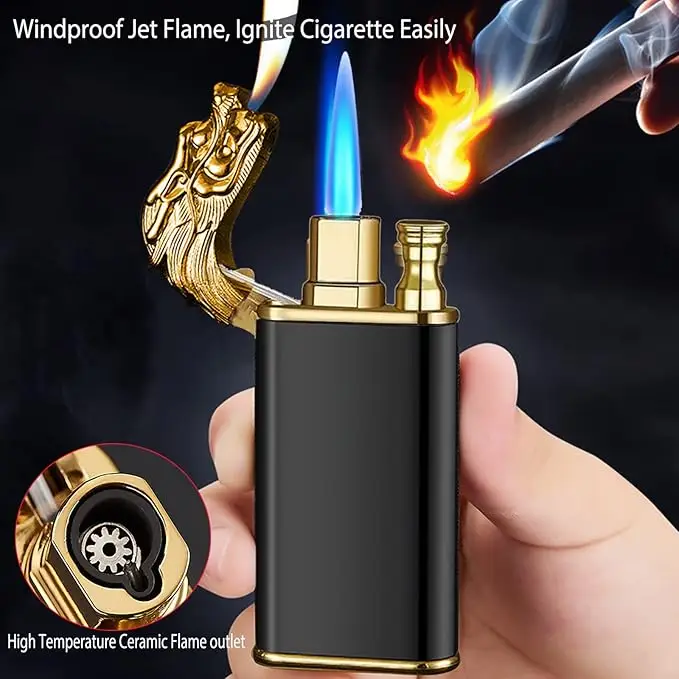 Windproof Dual Flame Butane Metal Lighter