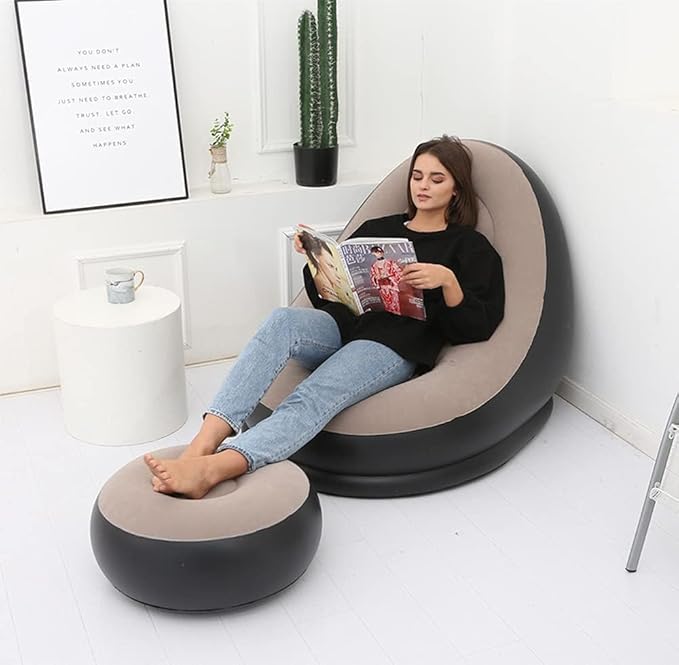 Inflatable Sofa with Footstool & Pump