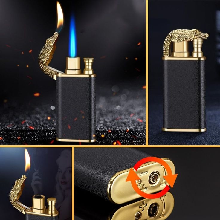 Windproof Dual Flame Butane Metal Lighter