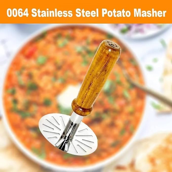 Vegetable - Potato - Pav Bhaji Masher with Wooden Handle