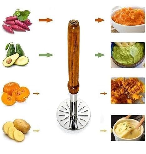 Vegetable - Potato - Pav Bhaji Masher with Wooden Handle