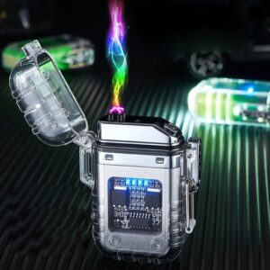 Transparent Windproof Rechargeable Lighter with LED Light