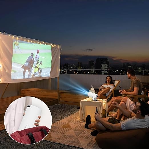 Portable Mini Projector, 4K 1080P Full HD
