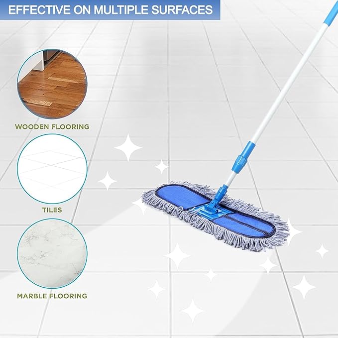 Microfiber Wet & Dry Cotton Pad Floor Mop with 4 Feet Telescopic handle