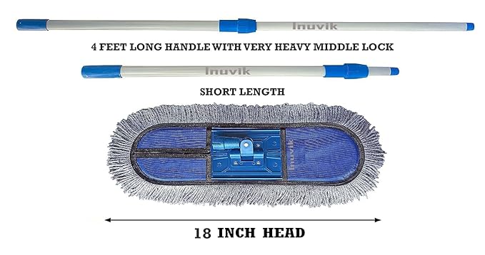 Microfiber Wet & Dry Cotton Pad Floor Mop with 4 Feet Telescopic handle