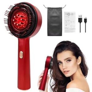 Electric Scalp Massager & Hair Oil Applicator – Red Light Therapy for Hair Growth, Vibrating Head Massager with 6ml Liquid Tank, Waterproof Scalp Treatment Tool for Stress Relief & Thinning Hair