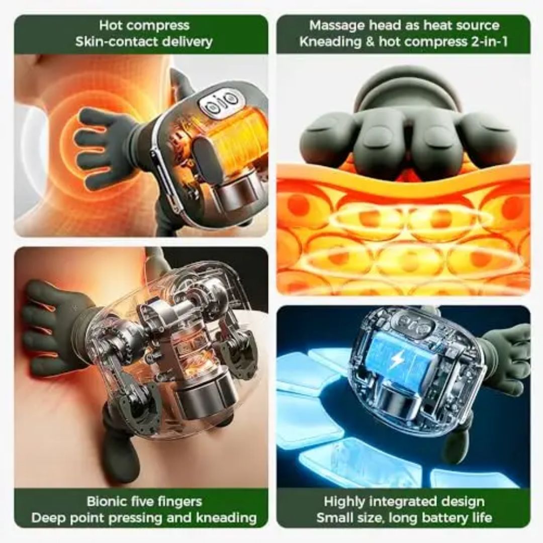 Bionic Heated Massager, Human Hand Design massager for Pain Relief
