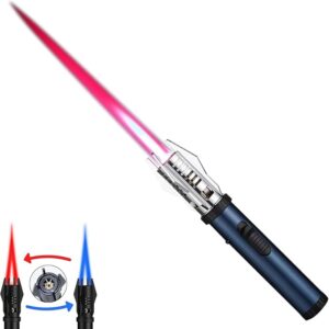 Torch flam Lighter Refillable Butane Gas Windproof Jet Flame Lighters, for Candles Campfires BBQ Baking, Camping, Pack of 1.