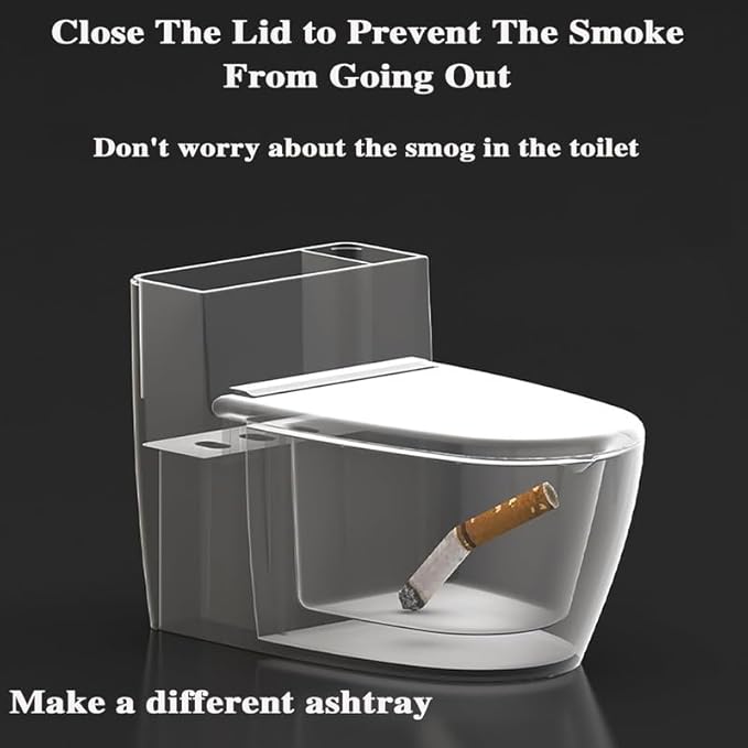 Toilet Shaped Ashtray with Lid