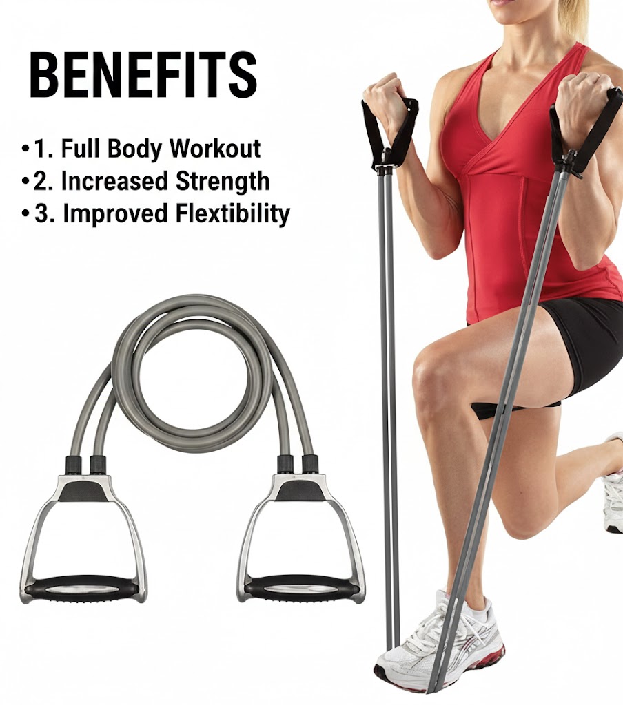 Premium Resistance Band with Handles - Heavy Duty Exercise Toning Tube for Strength Training, Yoga & Home Gym