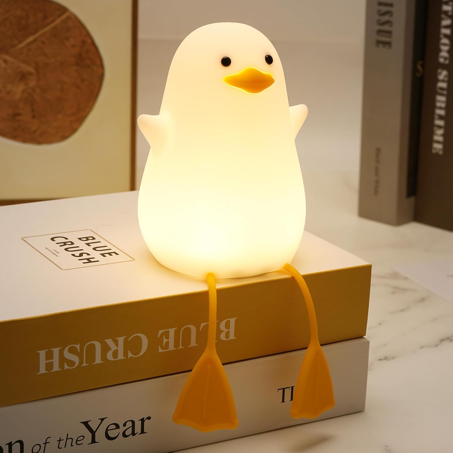 Cute Duck LED Night Lamp | Soft Warm Light, Rechargeable Bedside Lamp for Kids, Nursery & Home Décor