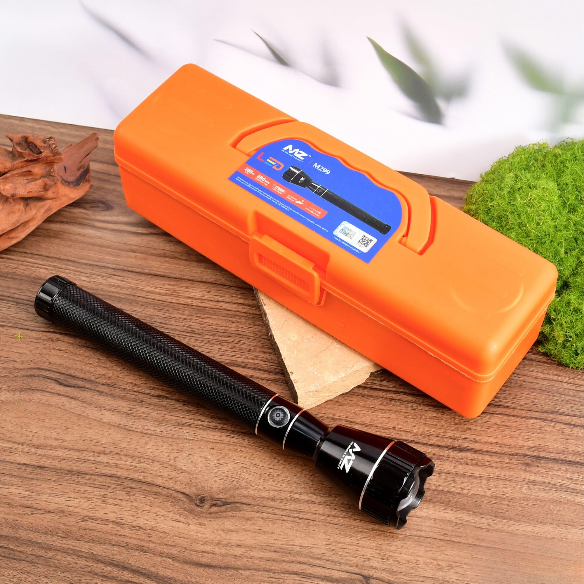 High Power Rechargeable LED Torch Light | Metal Body, Long Beam Flashlight for Home, Outdoor & Emergency Use