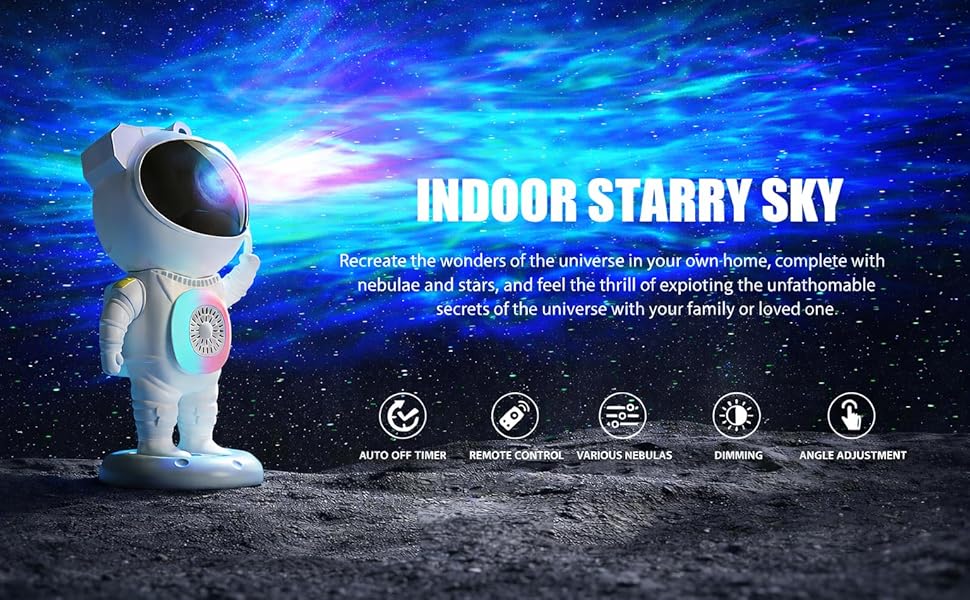 Astronaut Galaxy Star Projector with Bluetooth Speaker