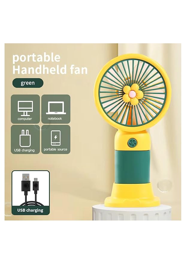 Cute Portable Mini Fan - USB Rechargeable, Multicolour