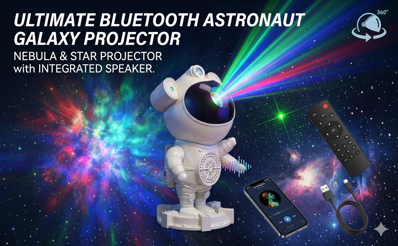 Astronaut Galaxy Star Projector with Bluetooth Speaker