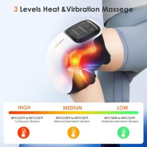3-in-1 Cordless Knee Massager with Heat, Vibration & Infrared Laser Therapy – Adjustable Joint Relief Wrap