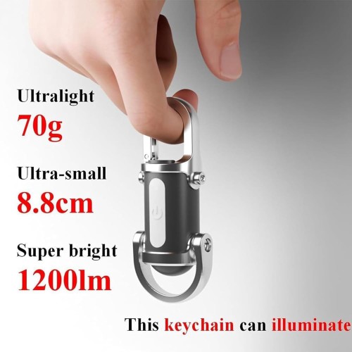 Mini Keychain LED Light – 1200 Lumens USB Rechargeable Torch