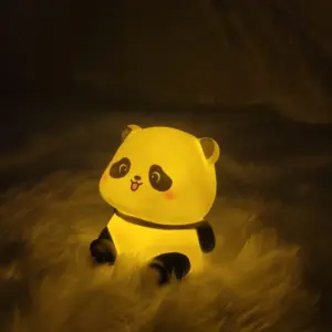 Mini Panda LED Night Light – Squishy Silicone Nursery Lamp & Cute Rechargeable Bedside Decor