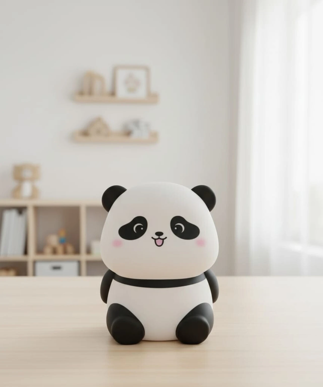 Mini Panda LED Night Light – Squishy Silicone Nursery Lamp & Cute Rechargeable Bedside Decor