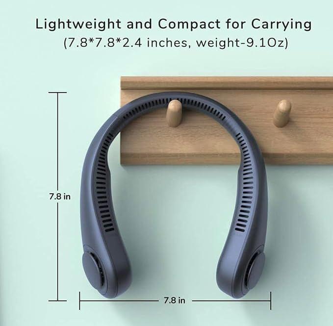 Portable Bladeless Neck Fan - 360° Cooling, USB Rechargeable, Hands-Free Wearable Fan (Multicolour Options)