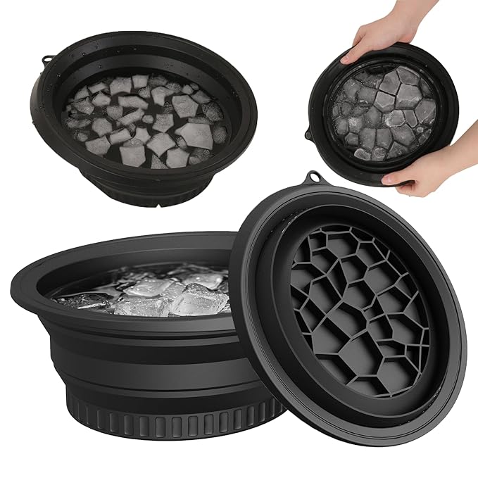 2-in-1 Ultimate Spa Set: Silicone Ice Facial Roller with Collapsible Ice face/foot Soak Bowl for Deep Relaxation, Muscle Recovery, and Skincare