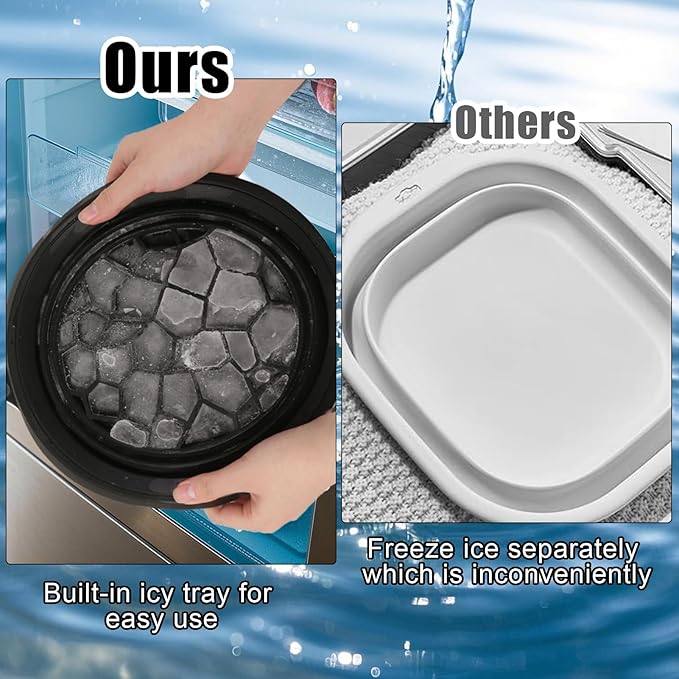 2-in-1 Ultimate Spa Set: Silicone Ice Facial Roller with Collapsible Ice face/foot Soak Bowl for Deep Relaxation, Muscle Recovery, and Skincare