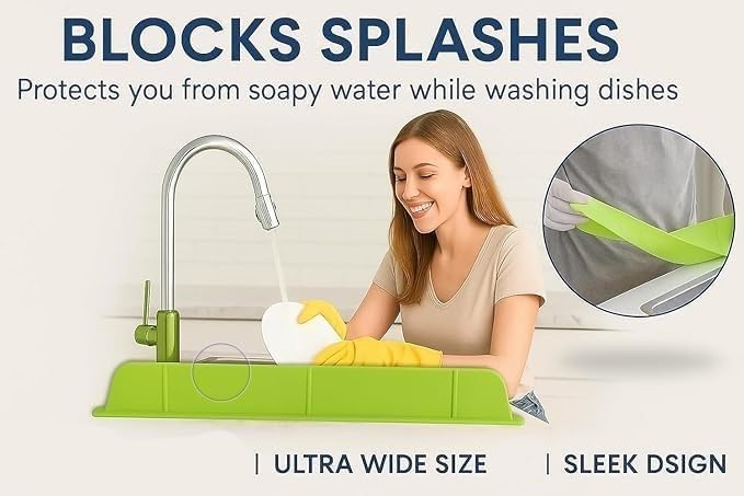 Sink Splash Guard – Waterproof Kitchen Protector with Free Scrubber Gloves