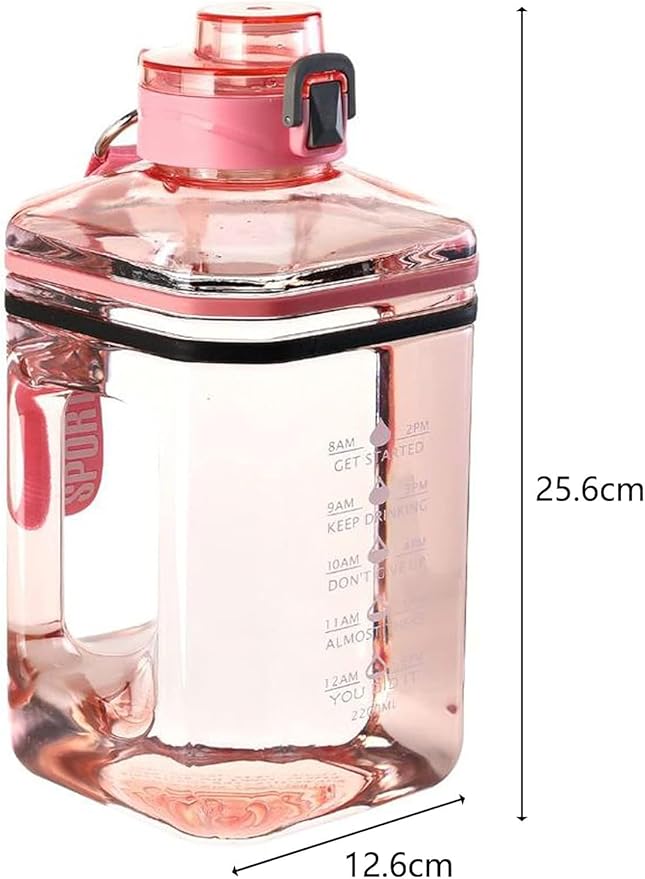2.2 Litres Large Water Bottle, Leak Proof, BPA Free, Plastic with Carry Loop,