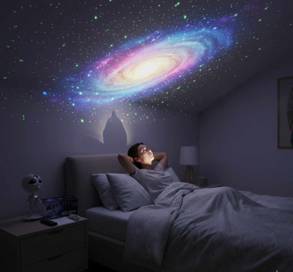 Alien Starry Sky Projector – Remote Control Galactic Nebula & Star Night Light