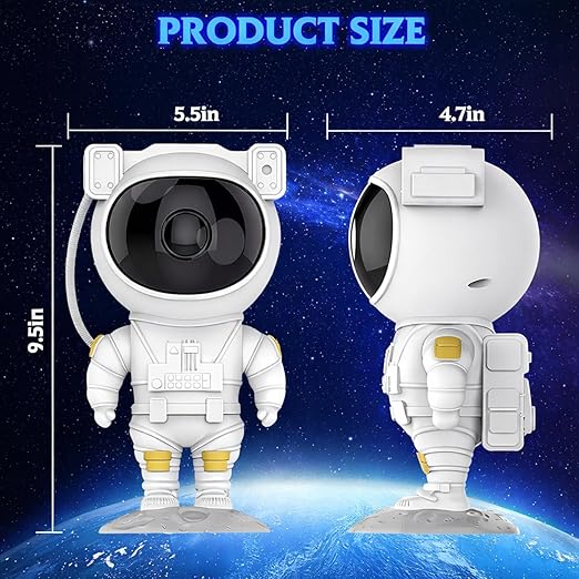 Astronaut Galaxy Star Projector: 360° Rotating Nebula Night Light with Remote Control