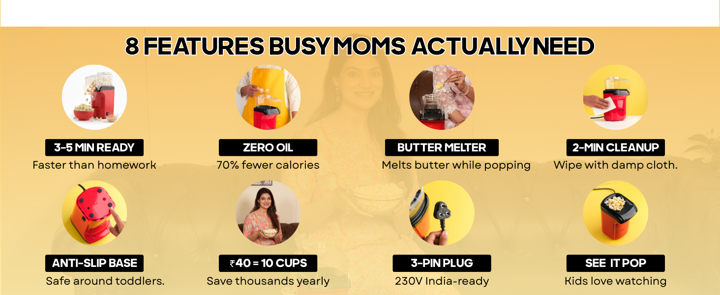 Electric Oil-Free Popcorn Maker