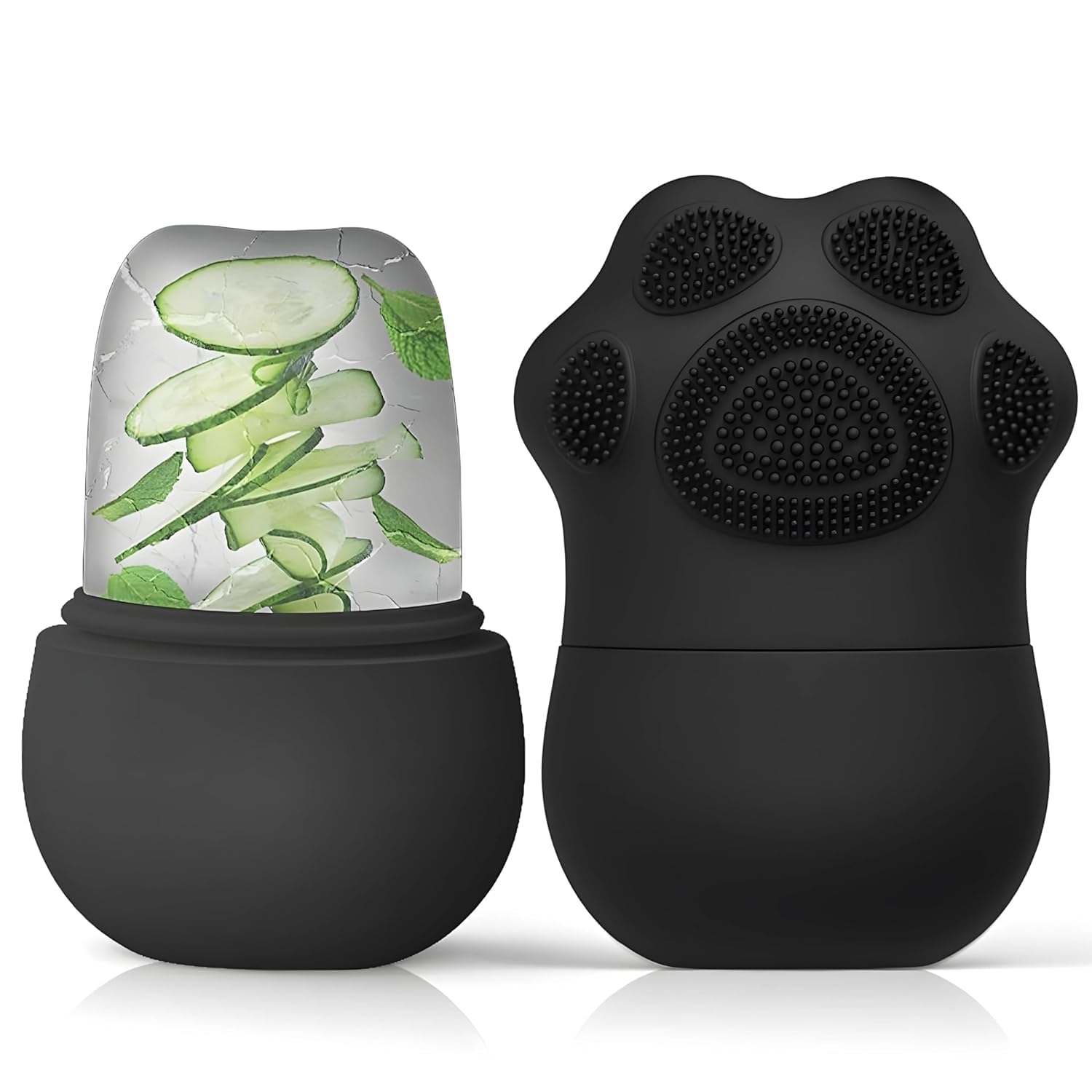 2-in-1 Ultimate Spa Set: Silicone Ice Facial Roller with Collapsible Ice face/foot Soak Bowl for Deep Relaxation, Muscle Recovery, and Skincare